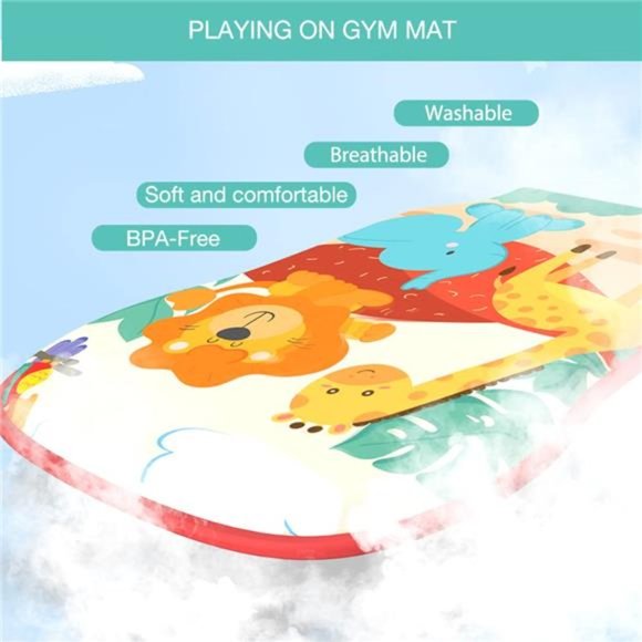 Musical Baby Gyms Play Mats Musical Activity Mat Piano Baby Play Gym Tummy Time - Picture 4 of 6